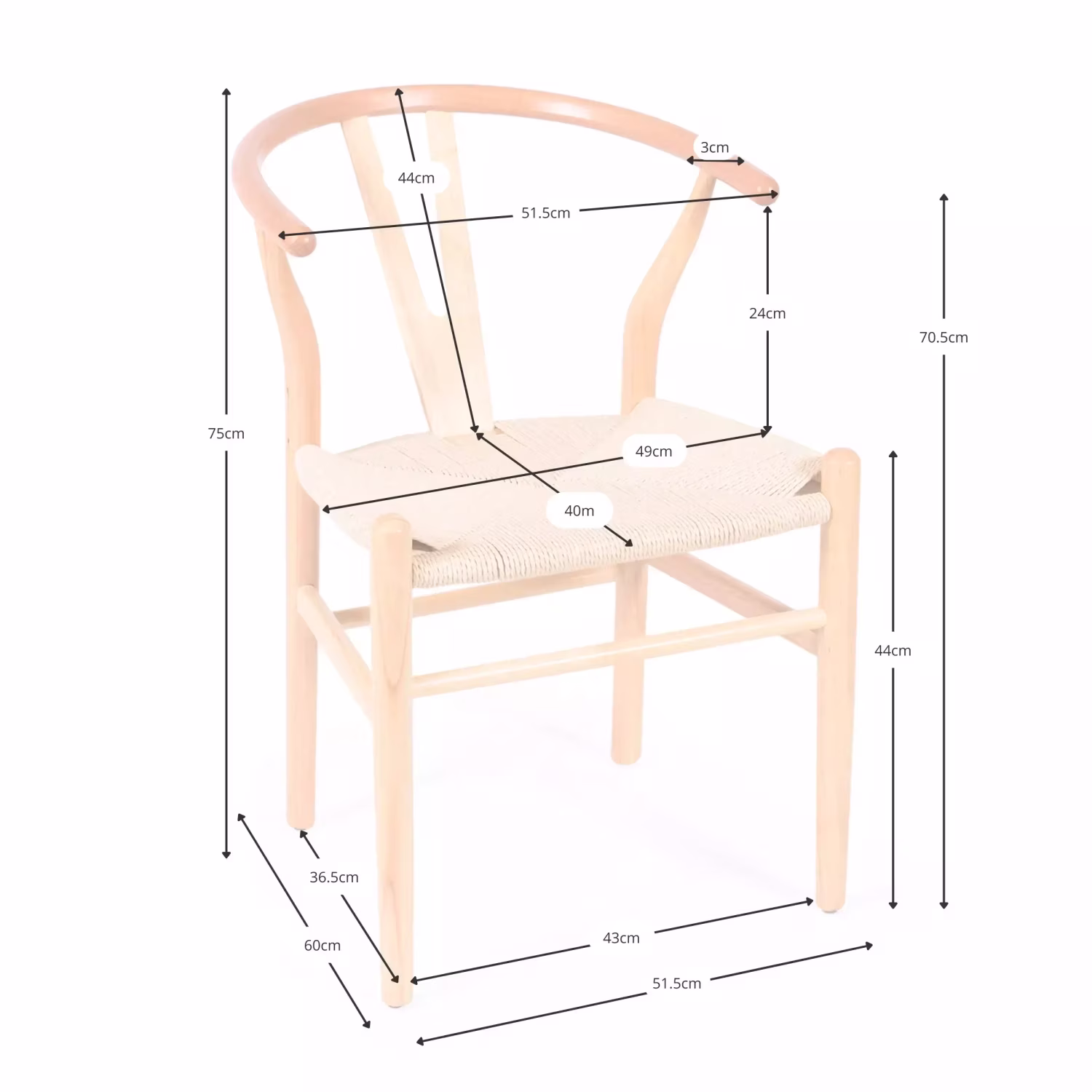 Inspiration Wishbone CH24 -tuoli - puiset tuolit - pohjoismainen tyyli