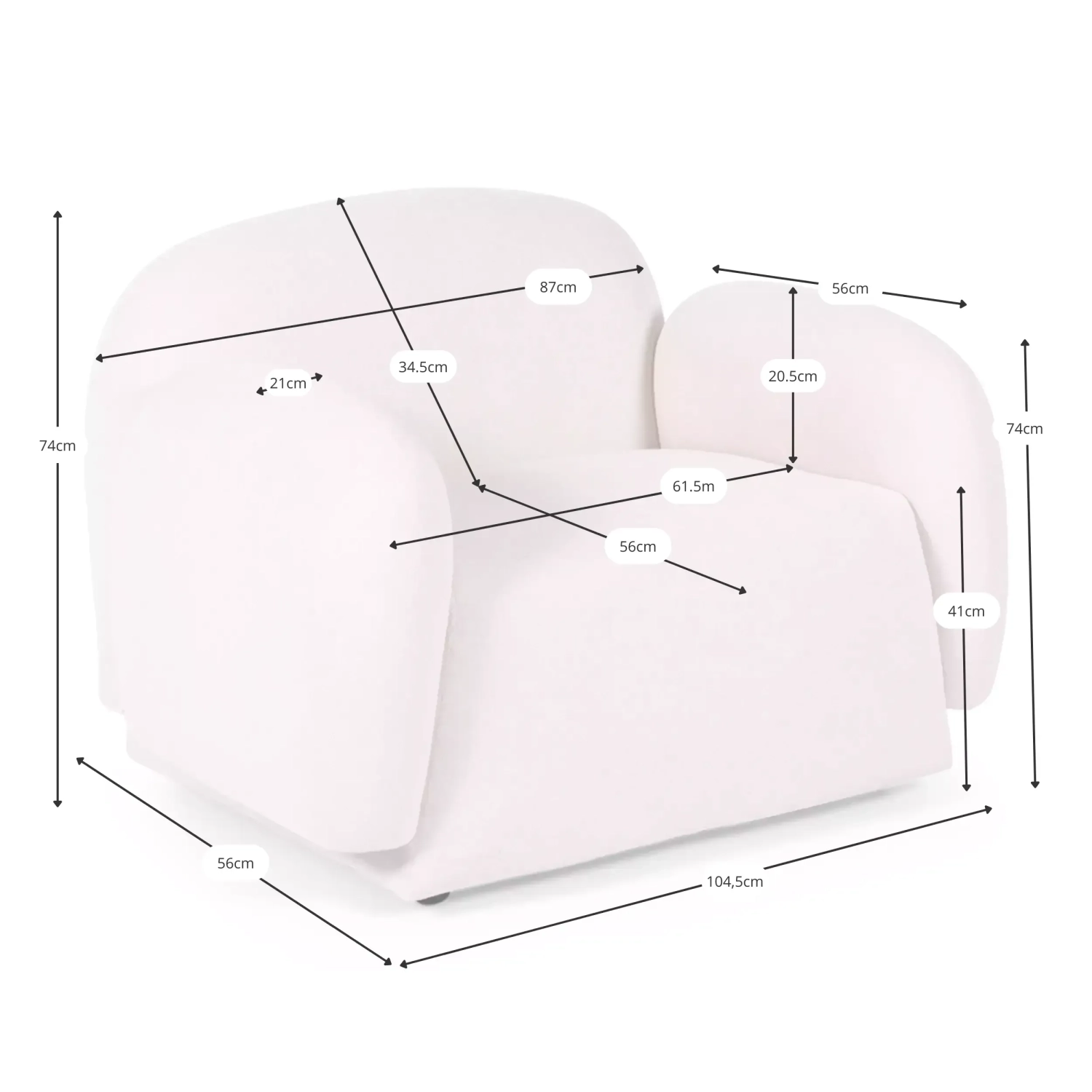 Cadeirão de design Nest de 1 lugar - Design envolvente - Mueble Design
