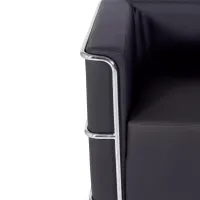 Torino 1-sitziges modernes Sofa aus Leder und verchromtem Stahl - Mobelarium