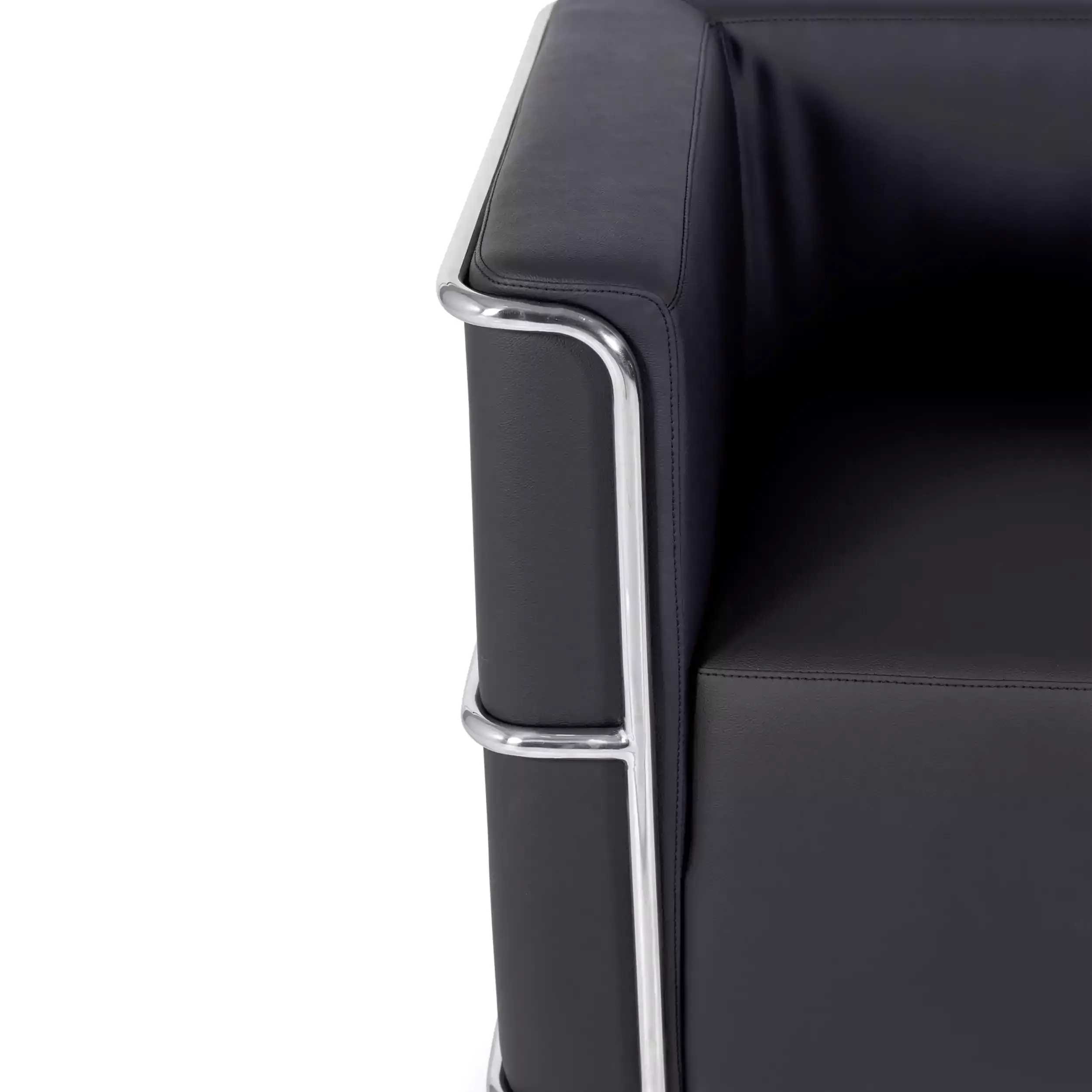 Torino 1-osobowa nowoczesna sofa ze skóry i chromowanej stali - Mobelarium