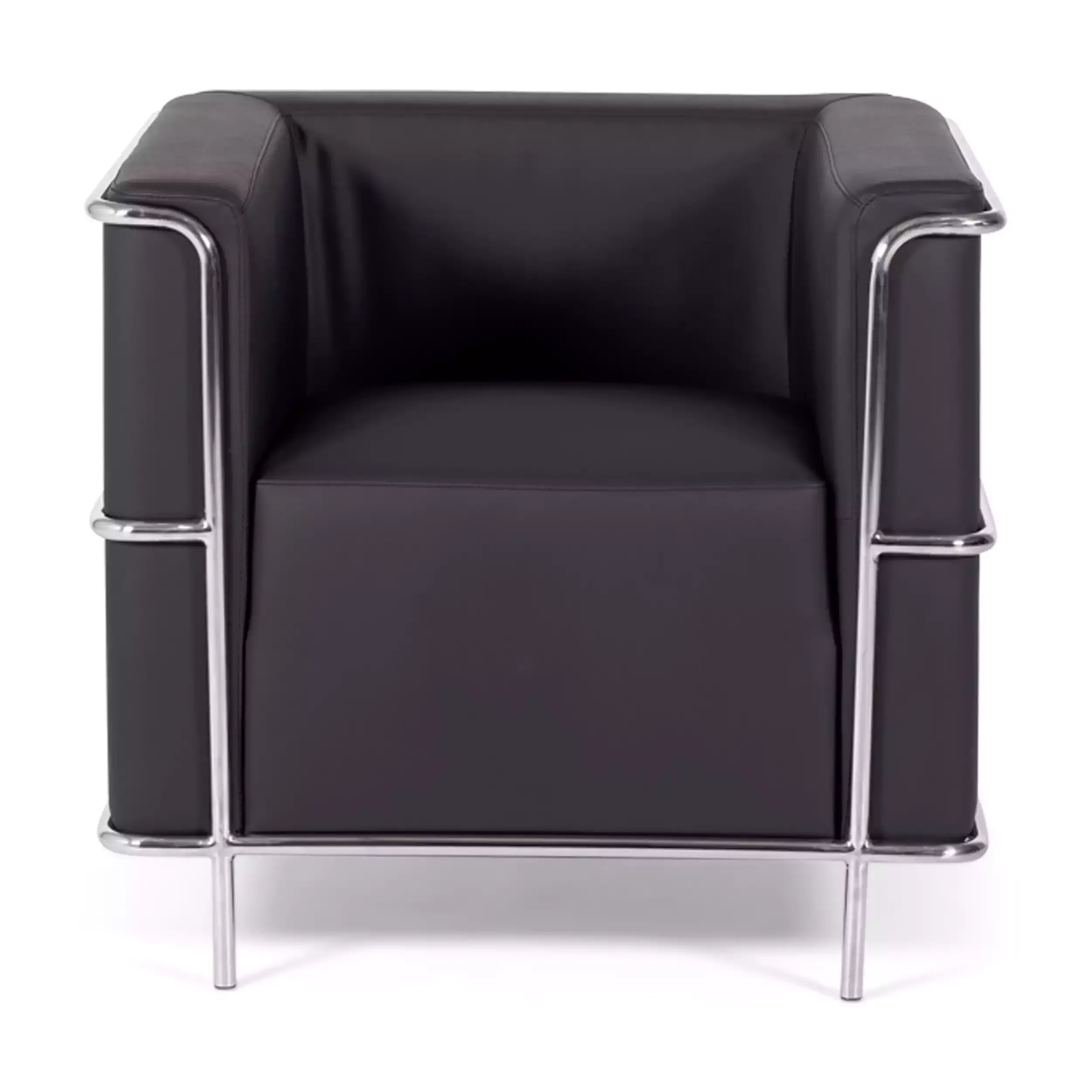 Torino 1-sitziges modernes Sofa aus Leder und verchromtem Stahl - Mobelarium