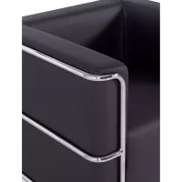 Torino 1-sitziges modernes Sofa aus Leder und verchromtem Stahl - Mobelarium