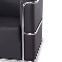 Torino 1-sitziges modernes Sofa aus Leder und verchromtem Stahl - Mobelarium