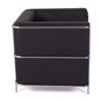 Torino 1 zits moderne sofa in leer en verchroomd staal - Icon Möbel