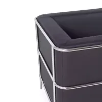 Torino 1 zits moderne sofa in leer en verchroomd staal - Icon Möbel