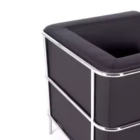 Torino 1-osobowa nowoczesna sofa ze skóry i chromowanej stali - Mobelarium