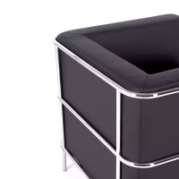 Sofá moderno Torino de 1 lugar em couro e aço cromado - Mueble Design