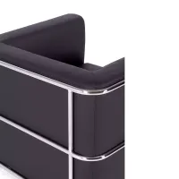 Torino 1-sitsig modern soffa i läder och förkromat stål - Mobelarium