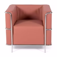 Torino 1 zits moderne sofa in leer en verchroomd staal - Mobelarium