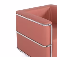 Torino 1 zits moderne sofa in leer en verchroomd staal - Mobelarium