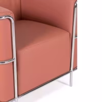 Torino 1 zits moderne sofa in leer en verchroomd staal - Mobelarium