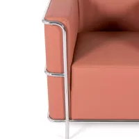 Torino 1-sitsig modern soffa i läder och förkromat stål - Mobelarium