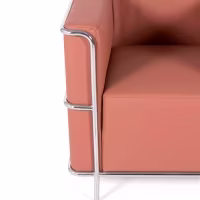 Torino 1 zits moderne sofa in leer en verchroomd staal - Mobelarium