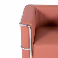 Torino 1 zits moderne sofa in leer en verchroomd staal - Mobelarium
