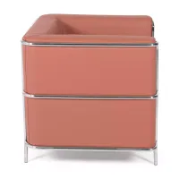 Torino 1 istuttava moderni sohva nahkaa ja kromattua terästä - Mobelarium