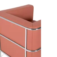 Torino 1-sitsig modern soffa i läder och förkromat stål - Mobelarium