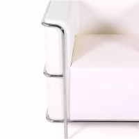Torino 1 zits moderne sofa in leer en verchroomd staal - Mobelarium