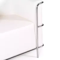 Torino 1-sitsig modern soffa i läder och förkromat stål - Mobelarium