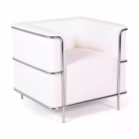 Torino 1-sitziges modernes Sofa aus Leder und verchromtem Stahl - Mobelarium