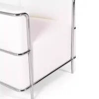 Torino 1-sitsig modern soffa i läder och förkromat stål - Mobelarium