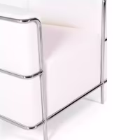 Torino 1 zits moderne sofa in leer en verchroomd staal - Mobelarium