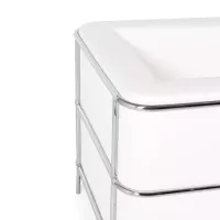 Torino 1-sitsig modern soffa i läder och förkromat stål - Mobelarium