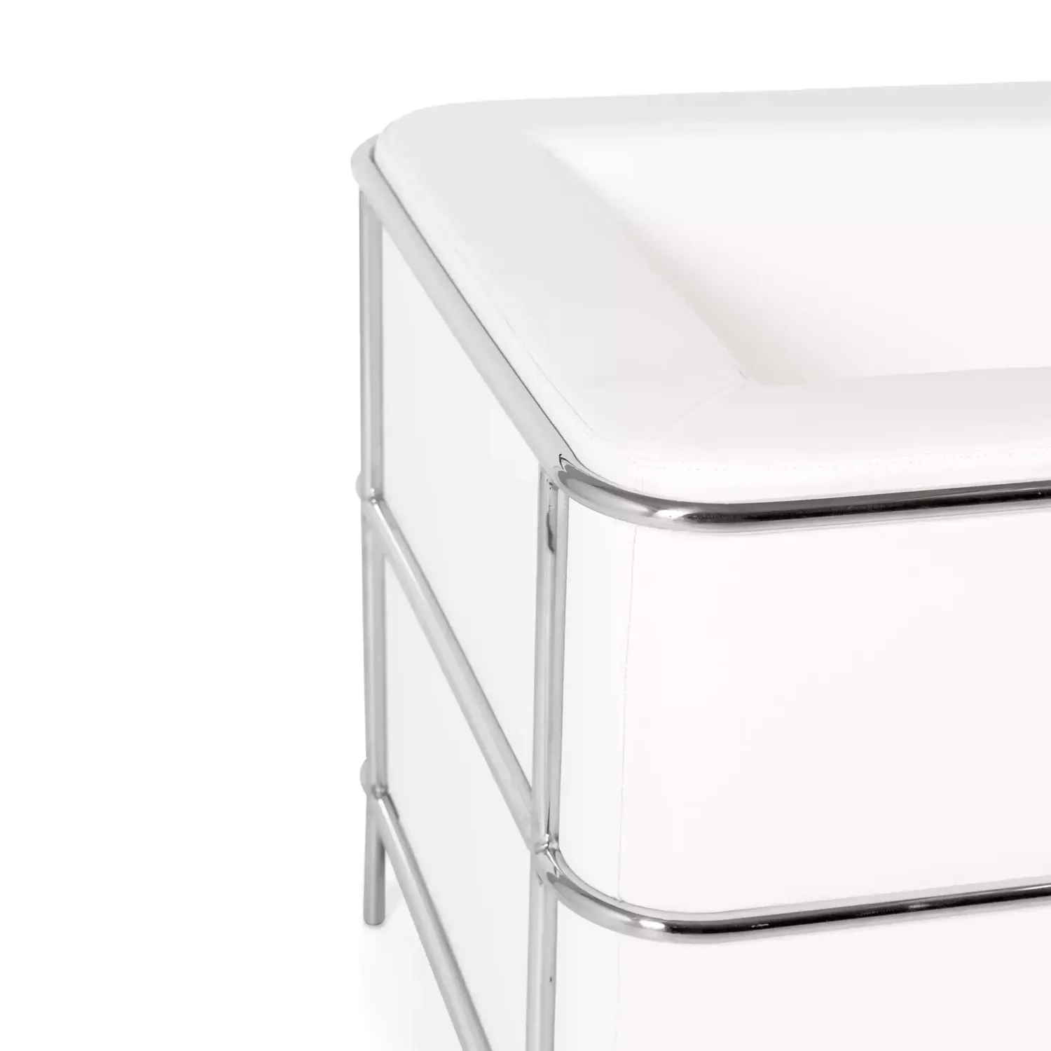 Torino 1-sitziges modernes Sofa aus Leder und verchromtem Stahl - Mobelarium