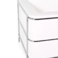 Torino 1-sitsig modern soffa i läder och förkromat stål - Mobelarium