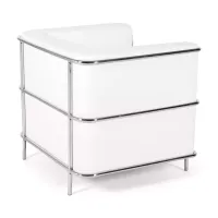 Torino 1-sitsig modern soffa i läder och förkromat stål - Mobelarium