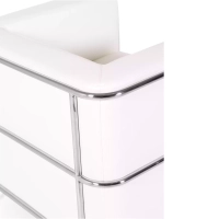 Sofá moderno Torino de 1 lugar em couro e aço cromado - Mueble Design