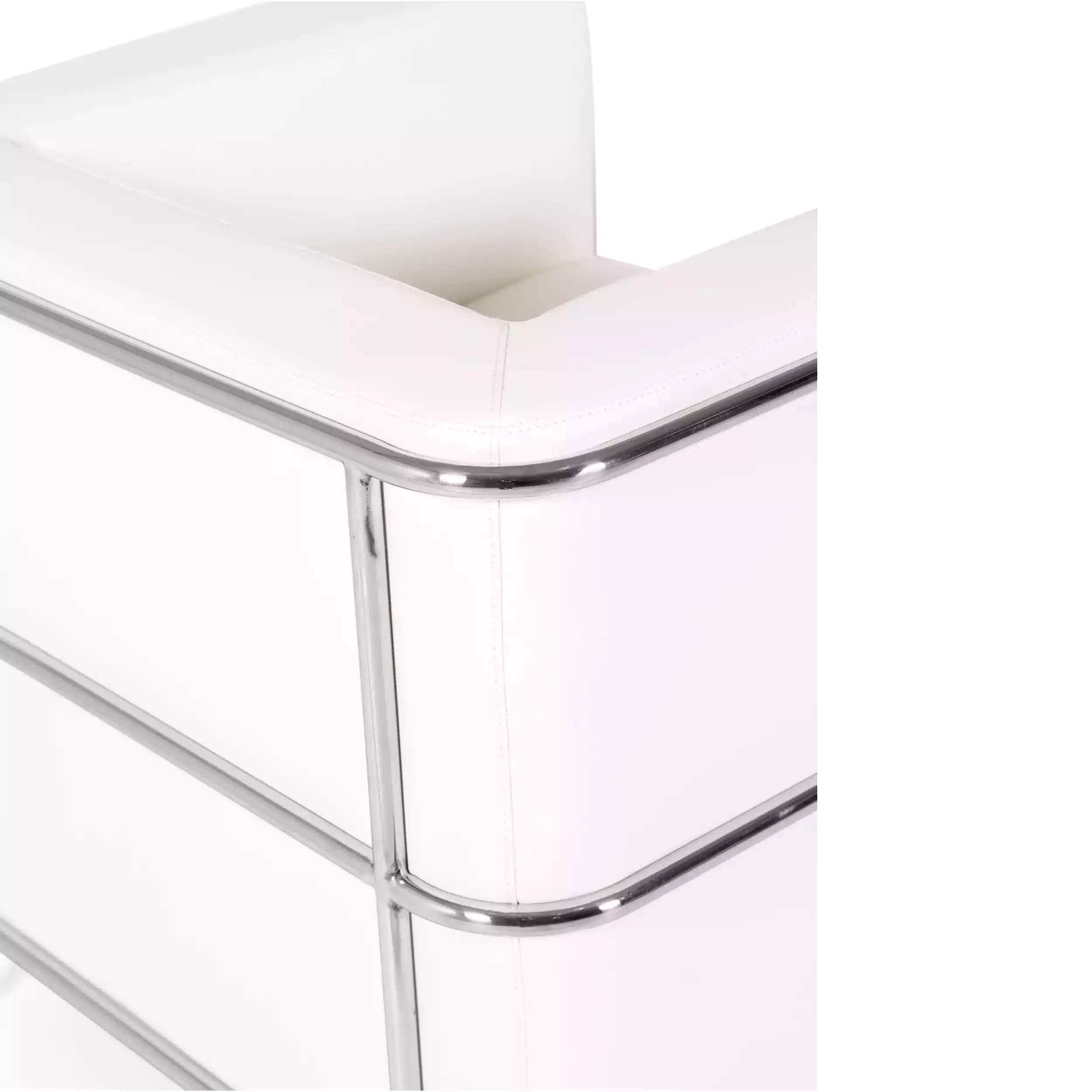 Torino 1 istuttava moderni sohva nahkaa ja kromattua terästä - Mobelarium