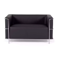 Canapé 2 places Torino en éco-cuir et acier chromé 🛋️ - Meubles Concept