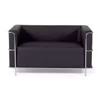2-osobowa sofa Torino z ekoskóry i chromowanej stali 🛋️ - Mobelarium