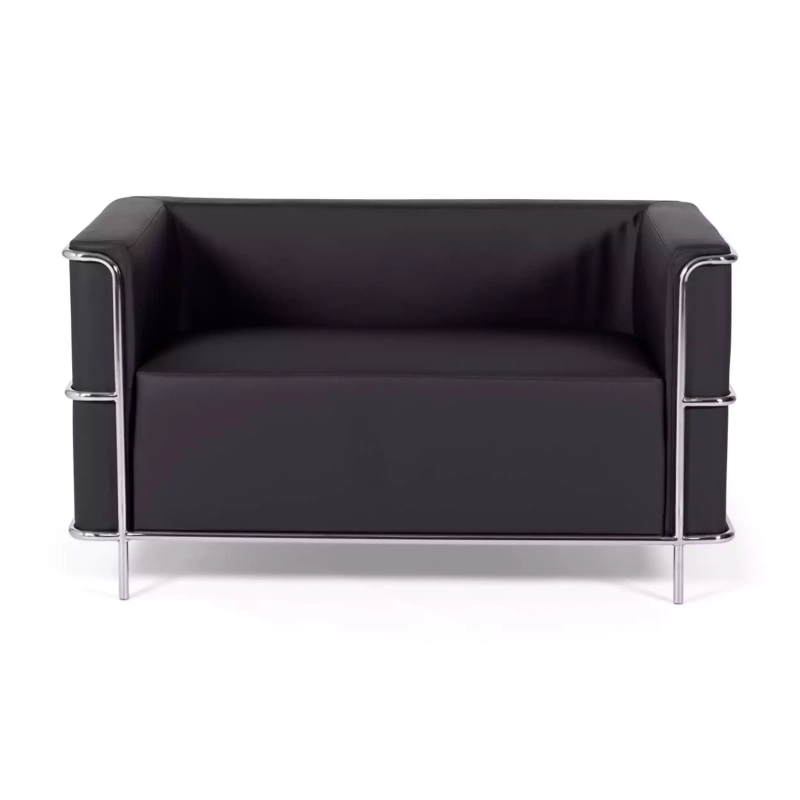 Sofá Torino 2 plazas en polipiel y acero cromado 🛋️ - Mueble Design