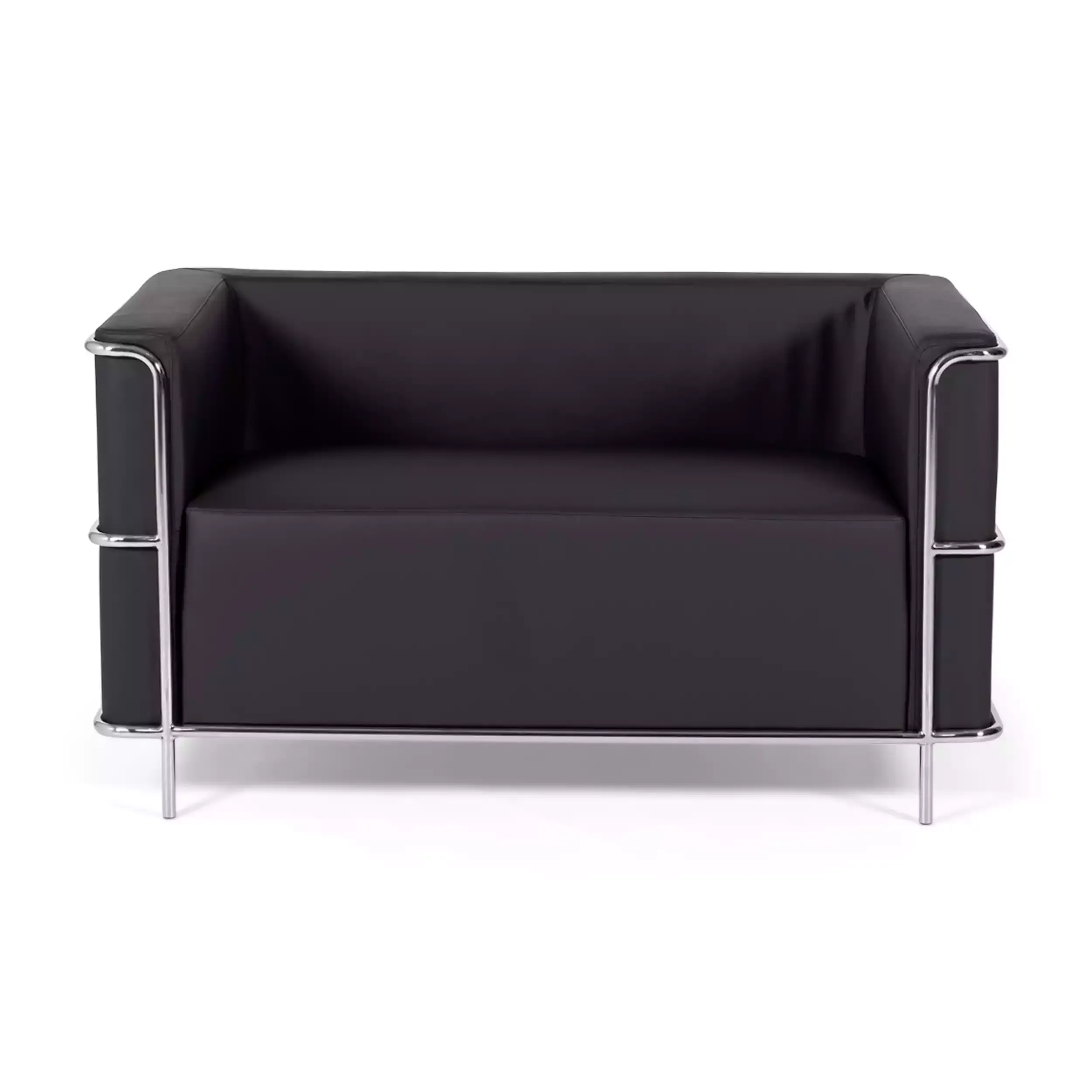 2-Sitzer-Sofa Torino aus Ökoleder und verchromtem Stahl 🛋️ - Mobelarium