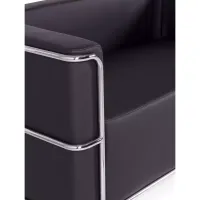 2-osobowa sofa Torino z ekoskóry i chromowanej stali 🛋️ - Mobelarium