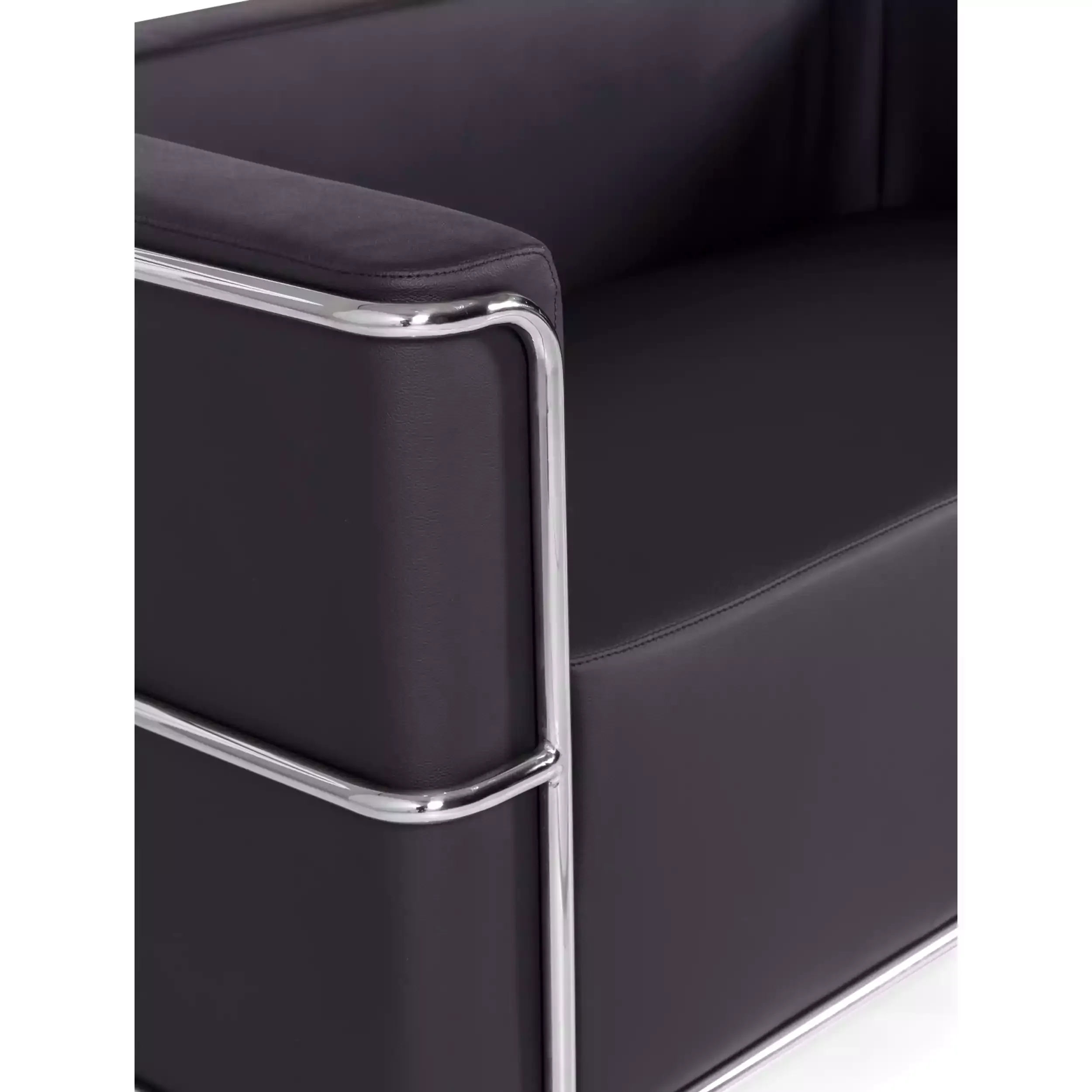 Torino 2-zitsbank van ecoleder en verchroomd staal 🛋️ - Mobelarium