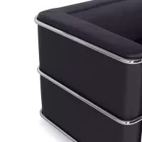 Torino 2-zitsbank van ecoleder en verchroomd staal 🛋️ - Mobelarium