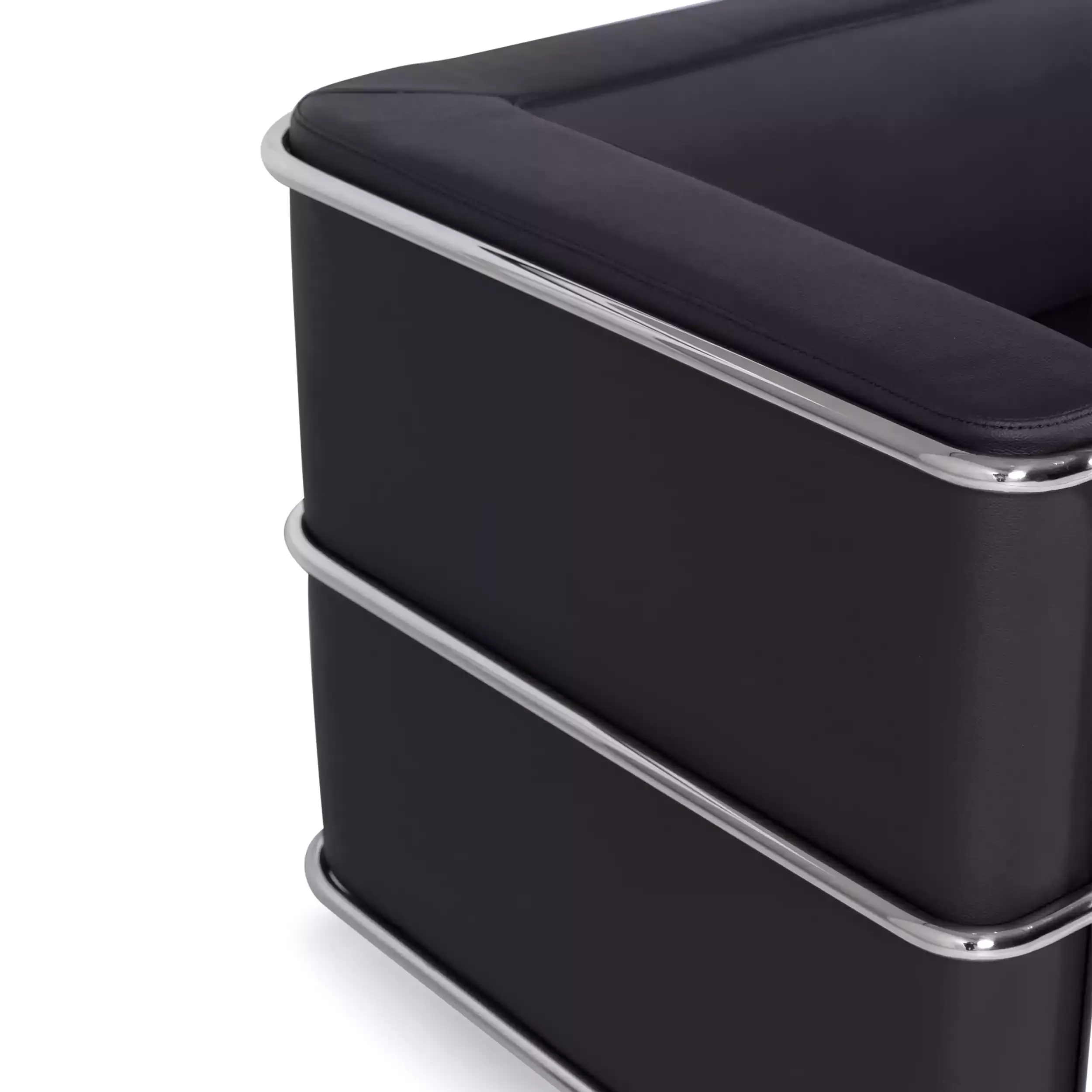 Torino 2-zitsbank van ecoleder en verchroomd staal 🛋️ - Mobelarium