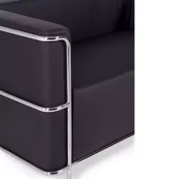 2-osobowa sofa Torino z ekoskóry i chromowanej stali 🛋️ - Mobelarium