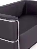 Torino 2-zitsbank van ecoleder en verchroomd staal 🛋️ - Mobelarium