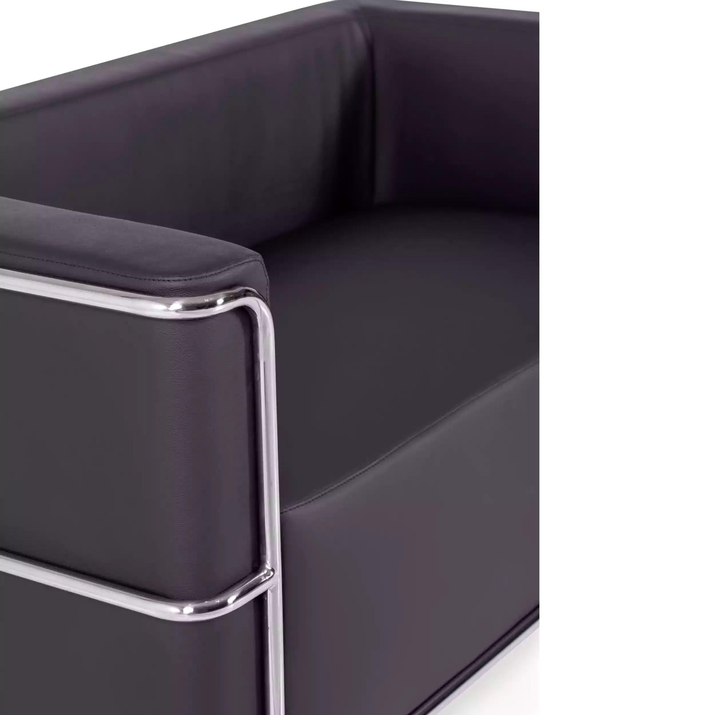 Torino 2-sitssoffa i ekoläder och förkromat stål 🛋️ - Mobelarium