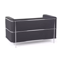 Sofá Torino de 2 lugares em couro ecológico e aço cromado 🛋️ - Mueble Design
