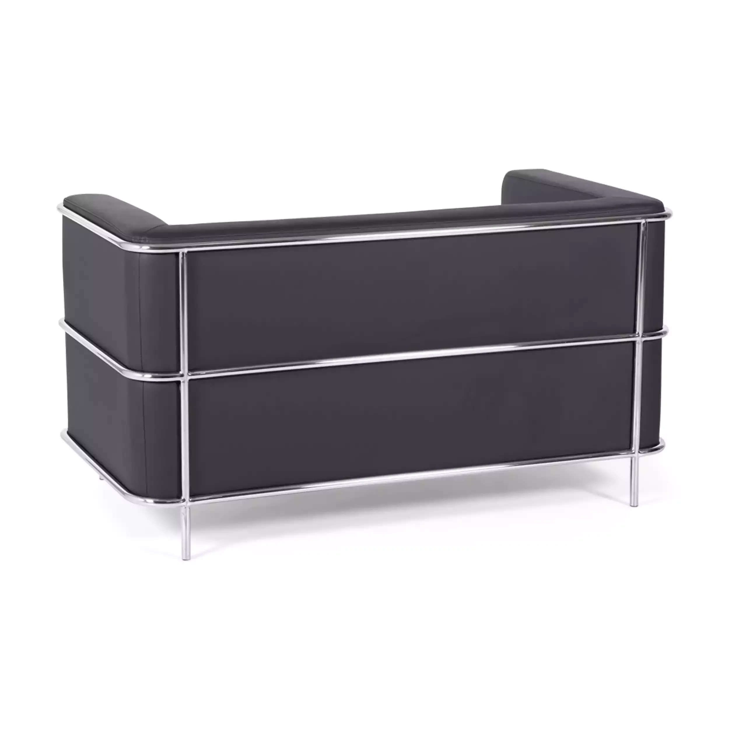 2-osobowa sofa Torino z ekoskóry i chromowanej stali 🛋️ - Mobelarium