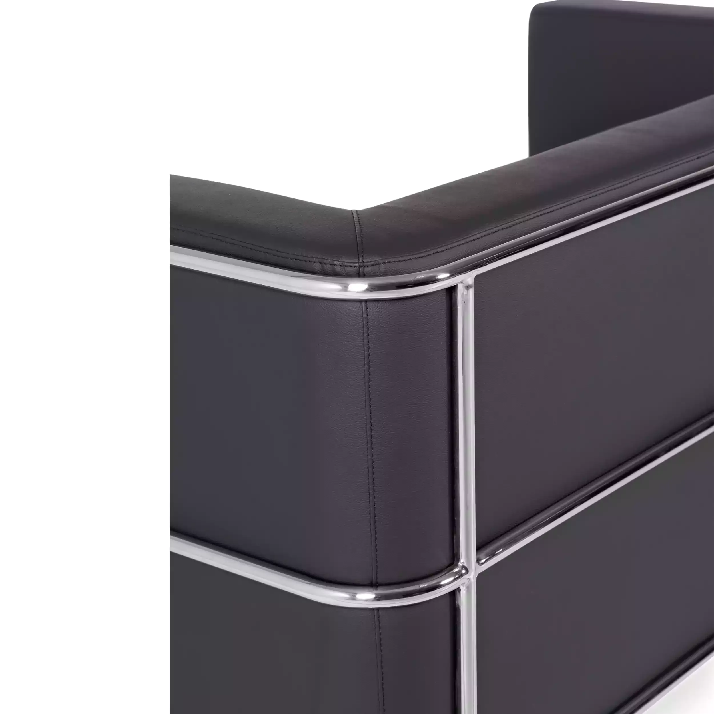 2-osobowa sofa Torino z ekoskóry i chromowanej stali 🛋️ - Mobelarium