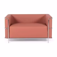 2-Sitzer-Sofa Torino aus Ökoleder und verchromtem Stahl 🛋️ - Mobelarium