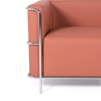 Torino 2-zitsbank van ecoleder en verchroomd staal 🛋️ - Mobelarium