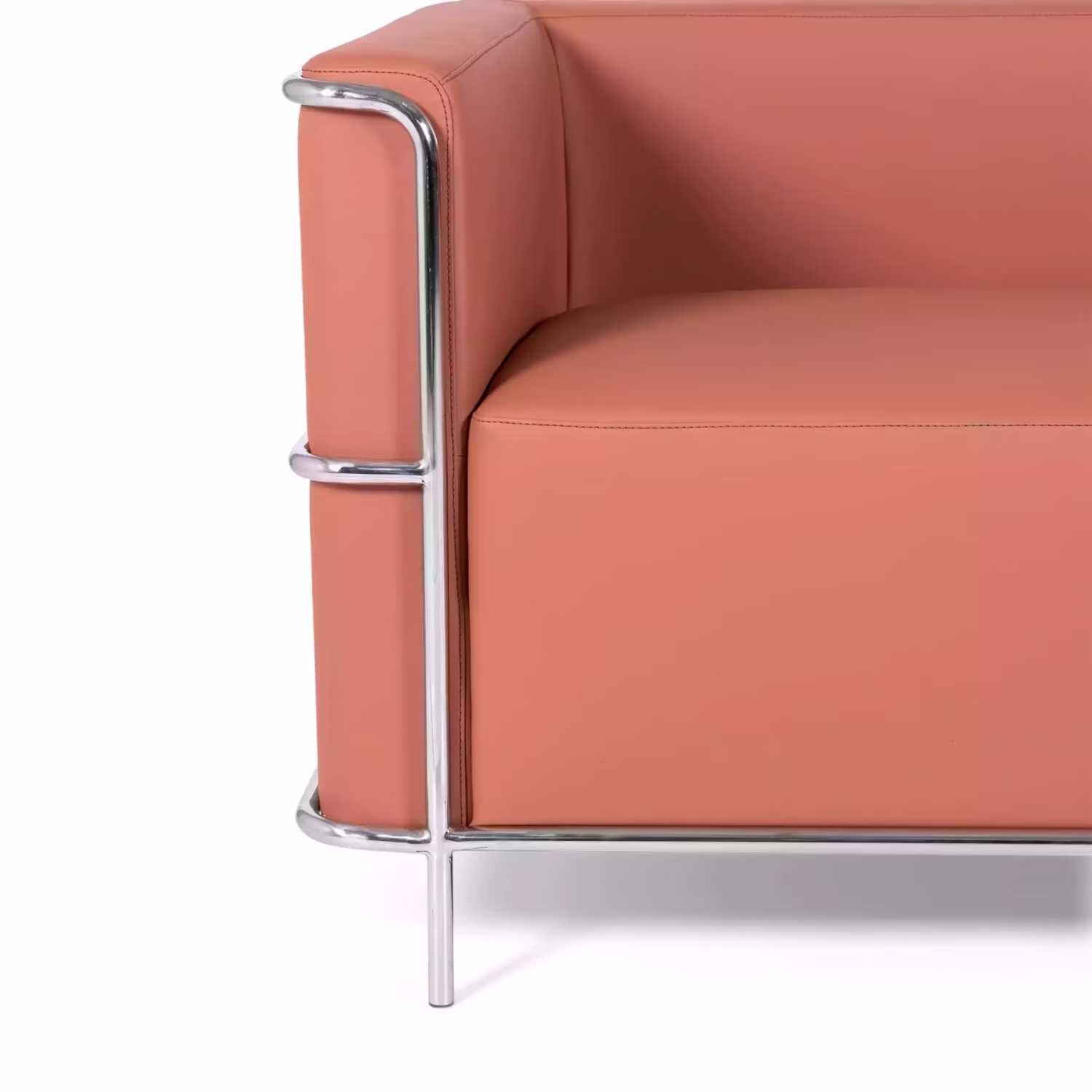 2-Sitzer-Sofa Torino aus Ökoleder und verchromtem Stahl 🛋️ - Mobelarium