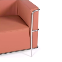 Torino 2 seater sofa in eco-leather and chromed steel 🛋️ - Mueble Design