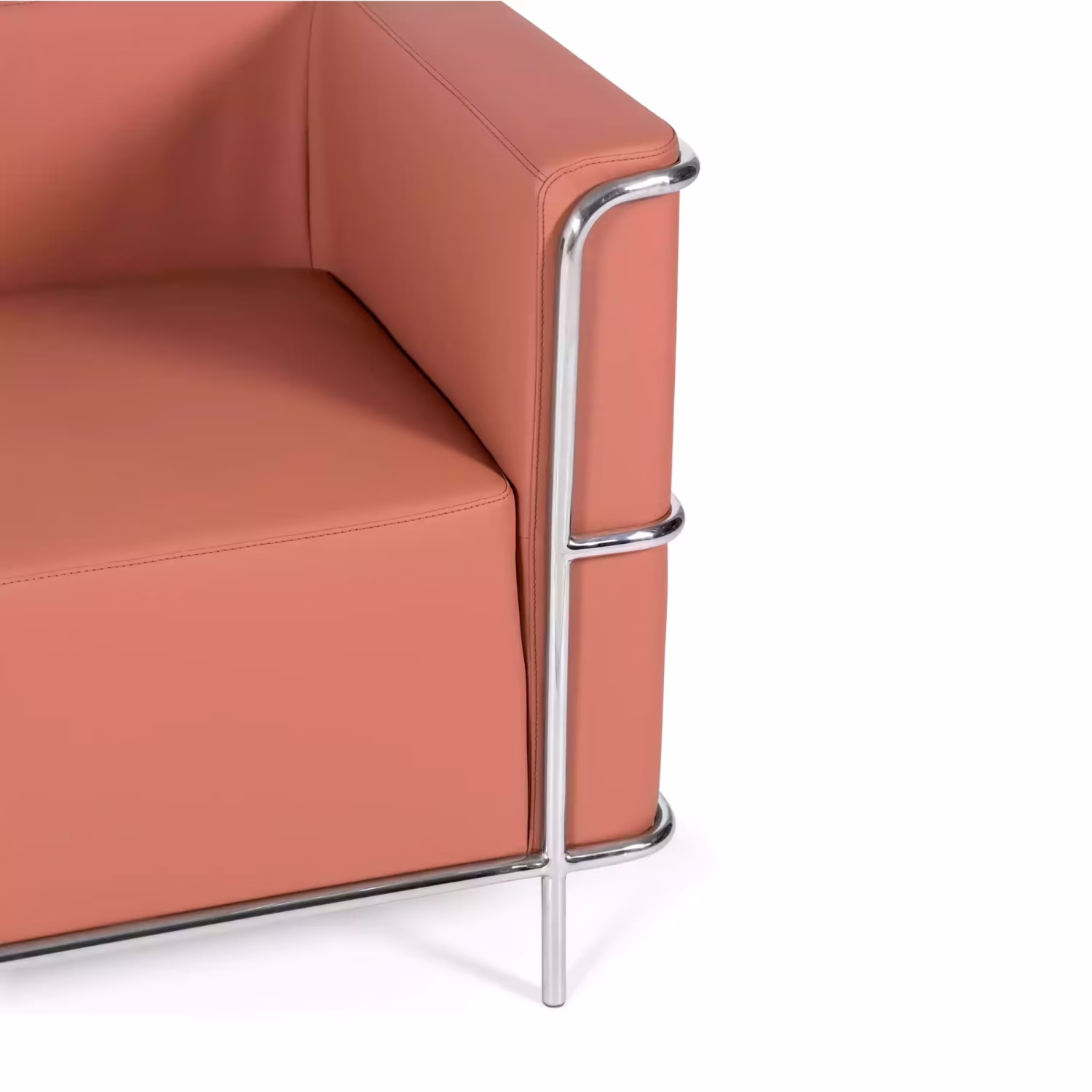 2-Sitzer-Sofa Torino aus Ökoleder und verchromtem Stahl 🛋️ - Mobelarium